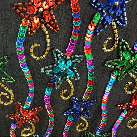 Vintage Beaded Sequin Star Top M - Picture 10 of 11